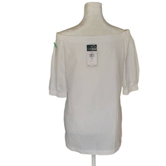 Elegant Lauren Ralph Lauren White Off-Shoulder Top - Picture 3 of 7
